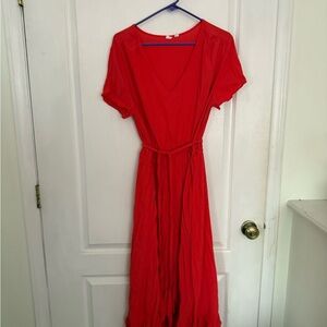 GAP Vibrant Red Maxi Dress